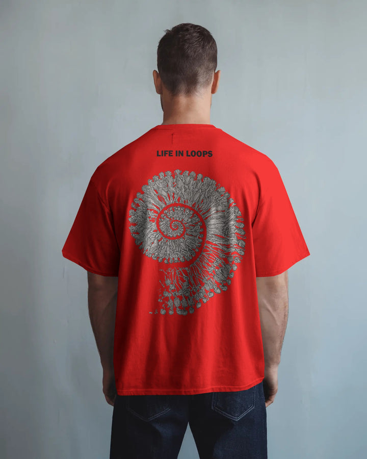Red Born Burn Bones Life in Loops Artwork Unisex T-Shirt