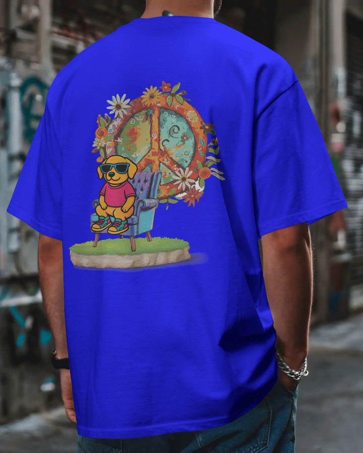 Blue Pawsitive Vibes Only Dog Artwork Unisex T-Shirt