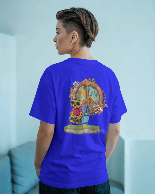 Blue Pawsitive Vibes Only Dog Artwork Unisex T-Shirt