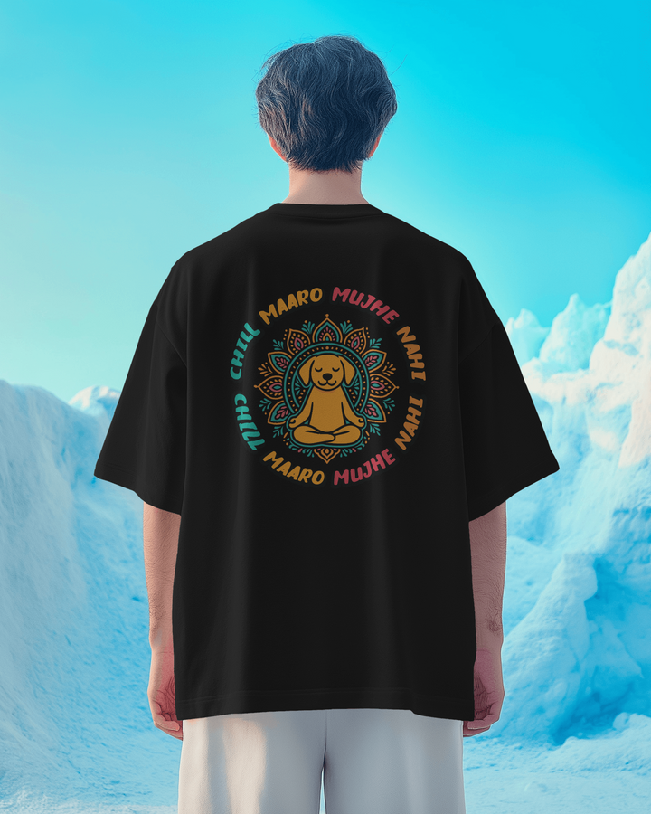 Black Chill Dog Zen Artwork Unisex T-Shirt