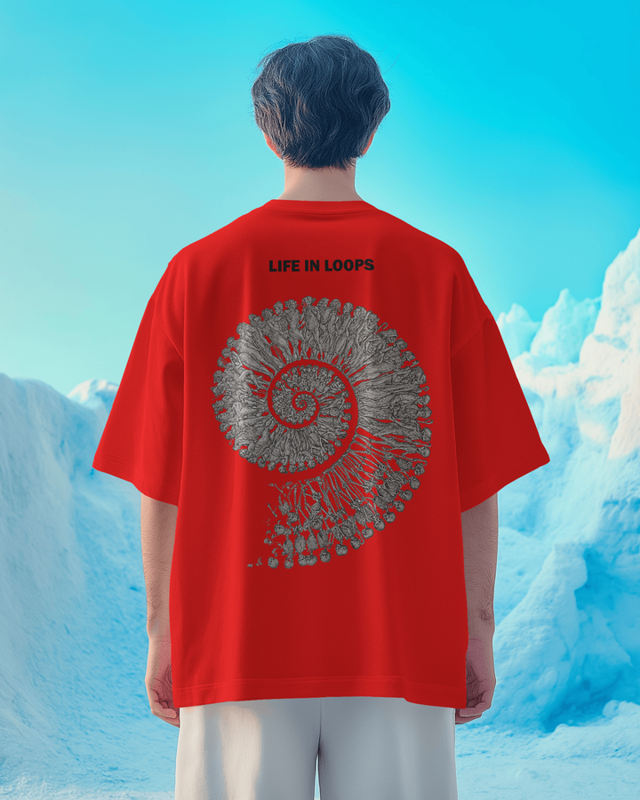 Red Born Burn Bones Life in Loops Artwork Unisex T-Shirt