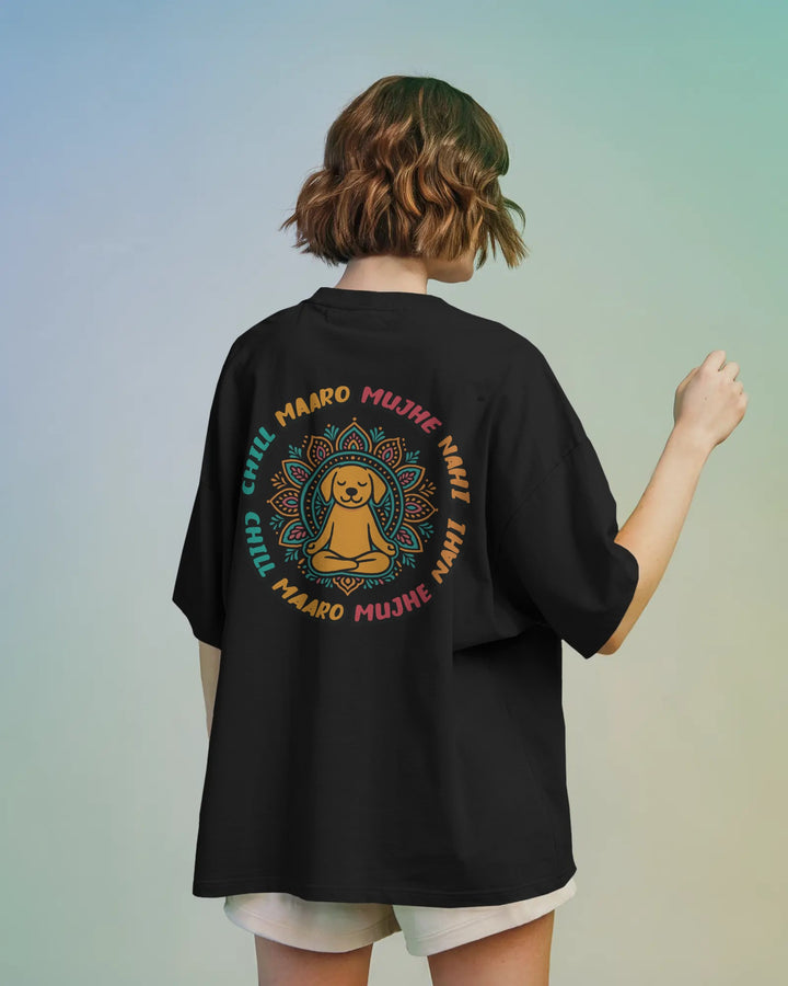 Black Chill Dog Zen Artwork Unisex T-Shirt