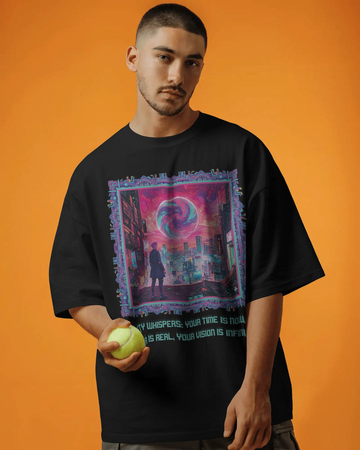 Black Cyberpunk Streetwear Artwork Unisex T-Shirt Male Oversized-Fit