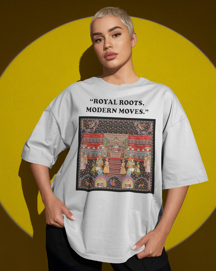 White Royal Roots Modern Moves Unisex Heritage Art T-Shirt Female Oversized-Fit XXS