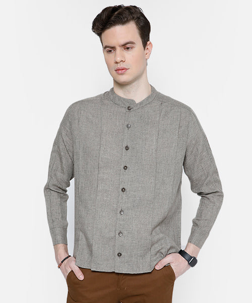 Renaissance Crown Embroidered Pleated Shirt