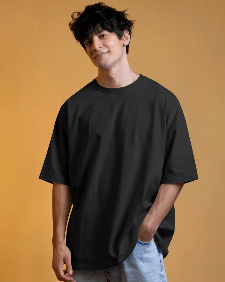 Black Unisex T-Shirt Male Oversized-Fit