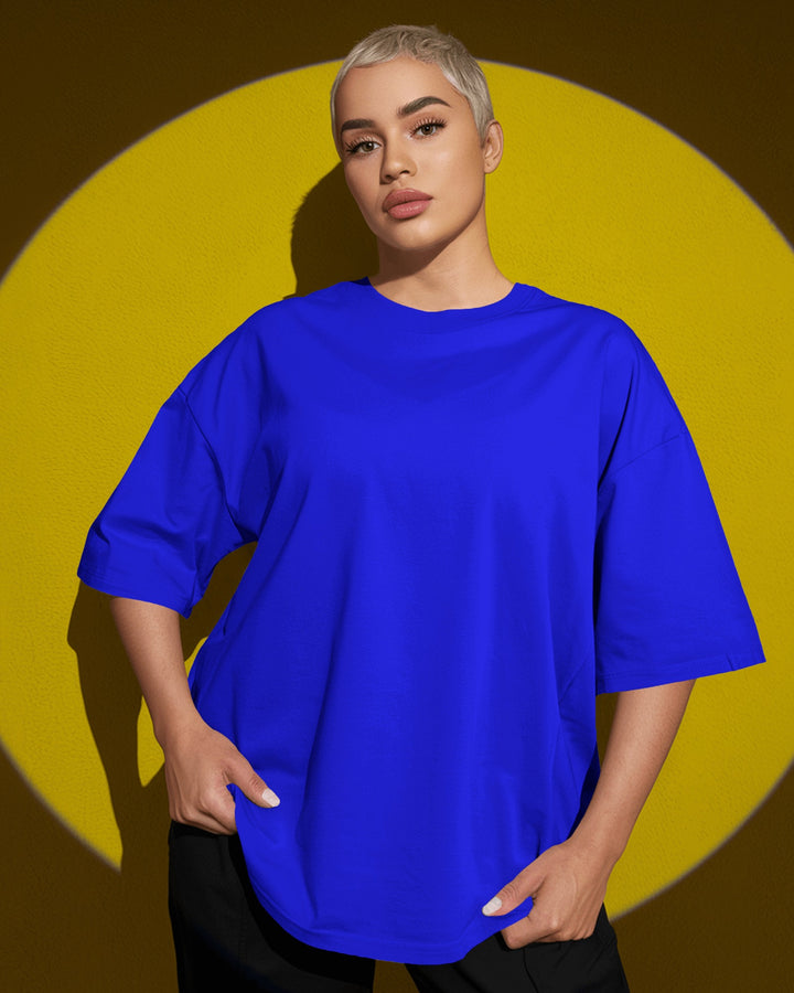 Blue Unisex T-Shirt Female Oversized-Fit