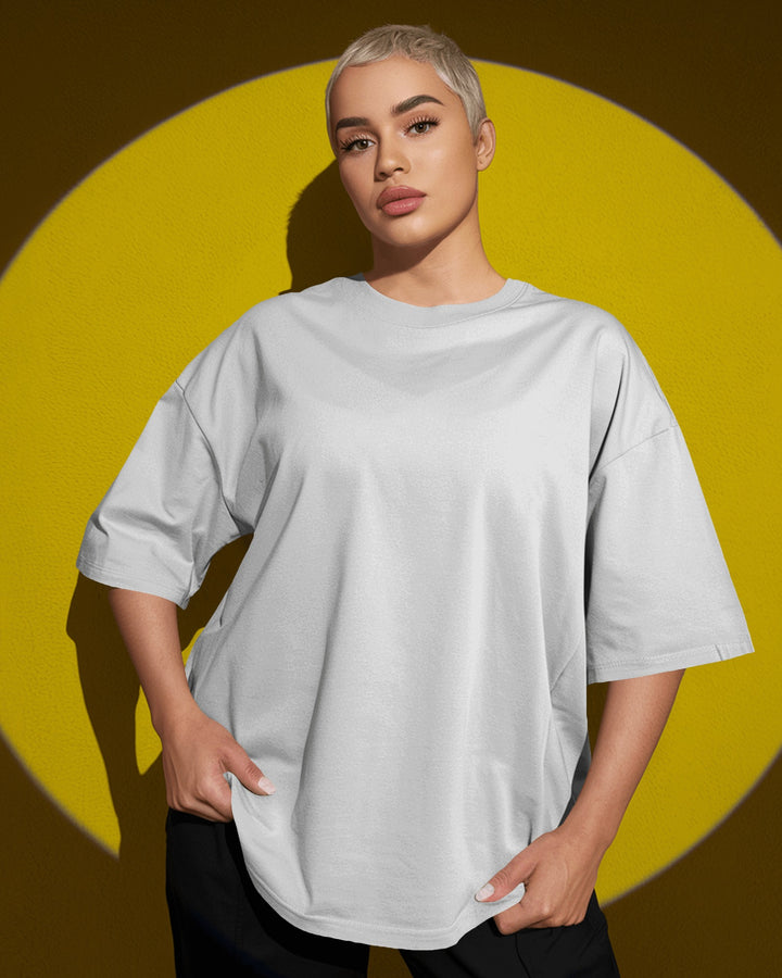White Unisex T-Shirt Female Oversized-Fit