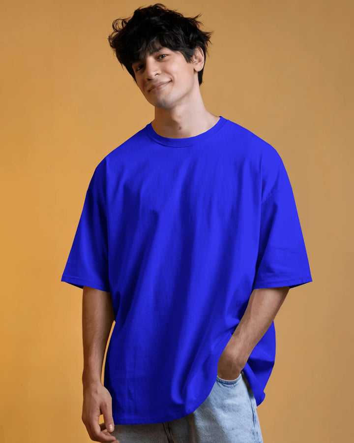 Blue Unisex T-Shirt Male Oversized-Fit