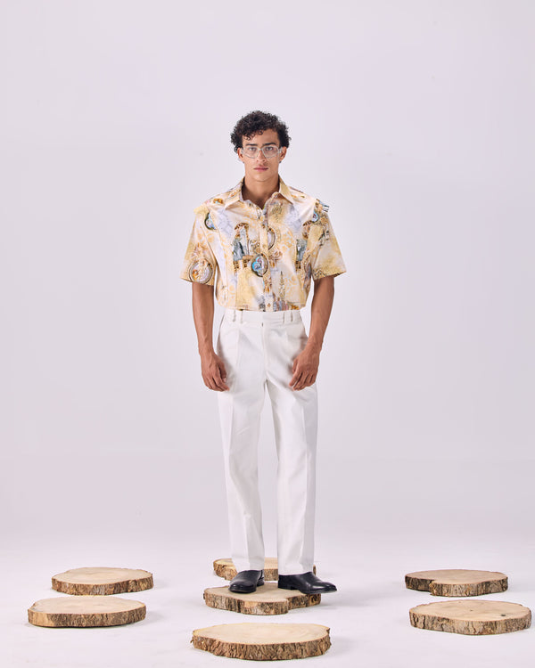 Button-Up Kingdom Of Egypt Print Party Shirt