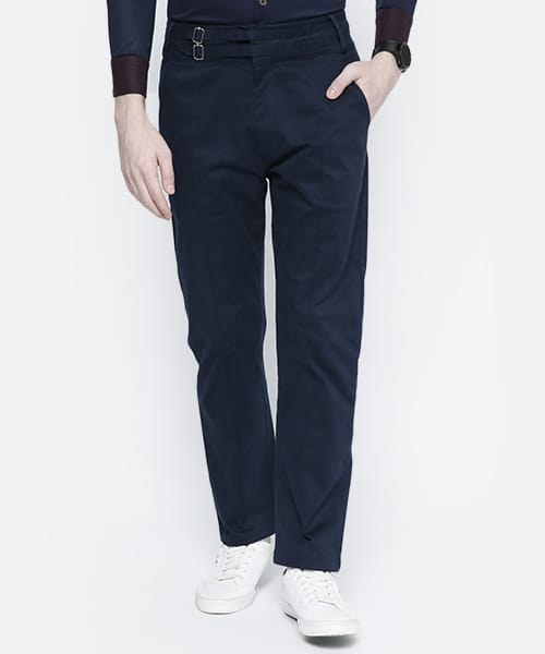 Double Belted Loop Straight-Leg Trouser