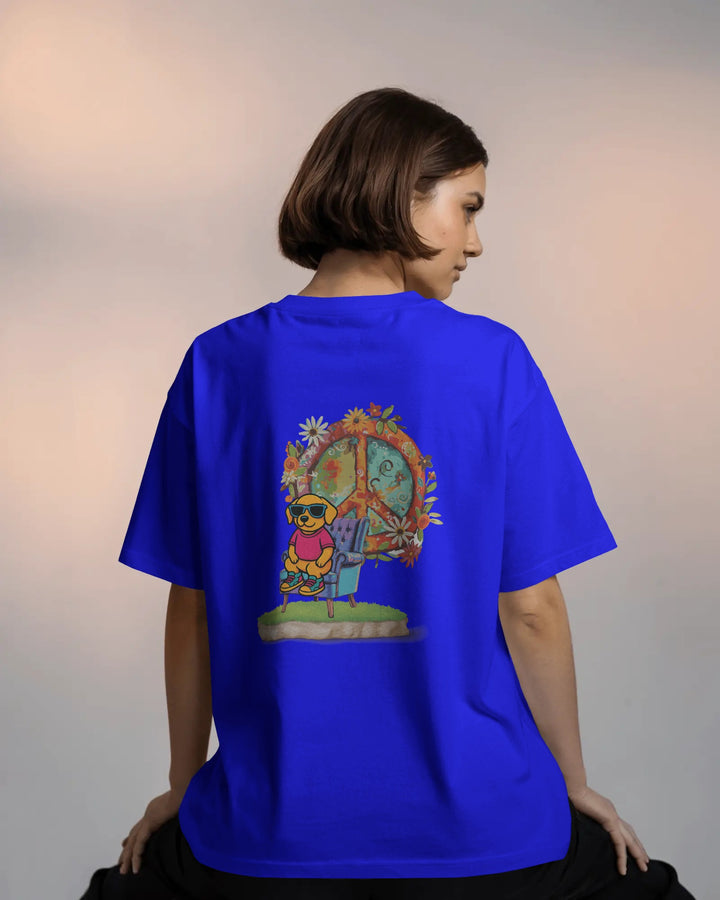 Blue Pawsitive Vibes Only Dog Artwork Unisex T-Shirt