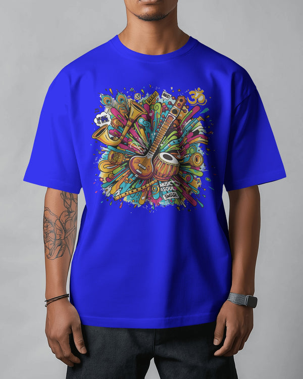 Blue Indian Music-Inspired Streetwear Unisex T-Shirt