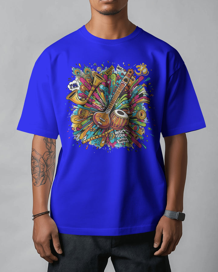 Blue Indian Music-Inspired Streetwear Unisex T-Shirt