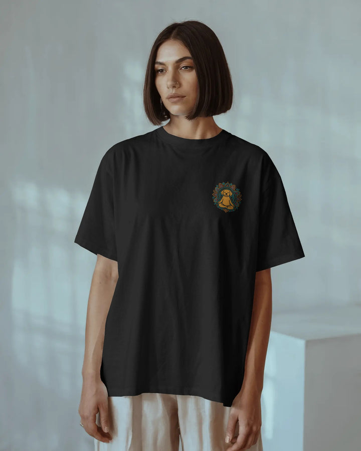 Black Chill Dog Zen Artwork Unisex T-Shirt