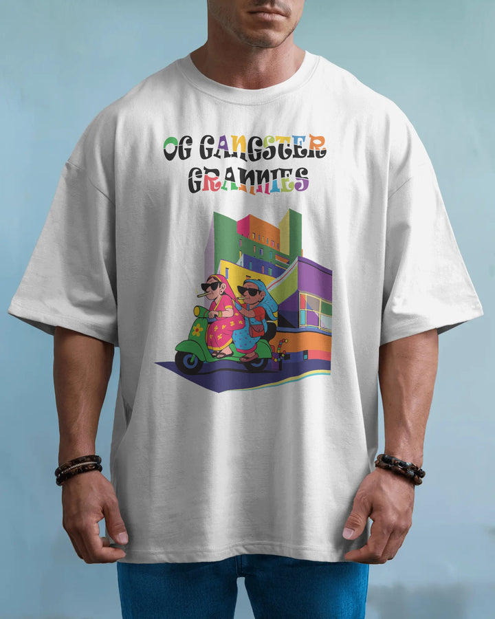 White OG Gangster Grannies Unisex Graphic T-Shirt