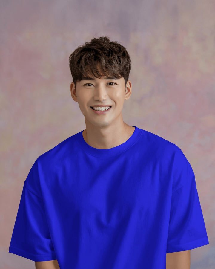 Blue Unisex T-Shirt Male Boxy-Fit