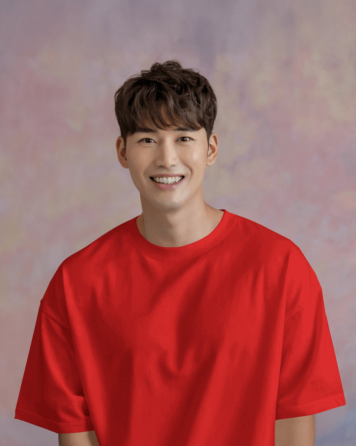 Red Unisex T-Shirt Male Boxy-Fit