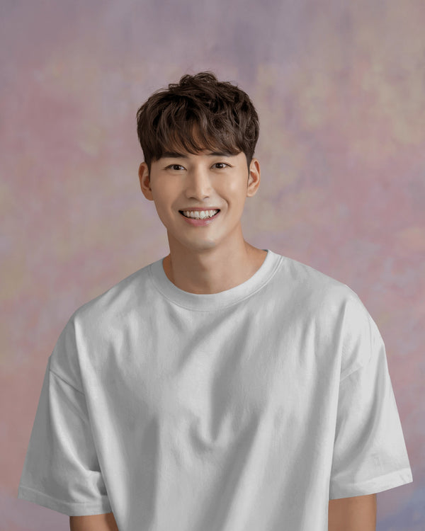 White Unisex T-Shirt Male Boxy-Fit