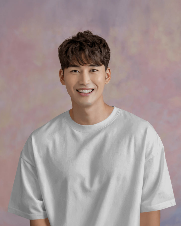 White Unisex T-Shirt Male Boxy-Fit