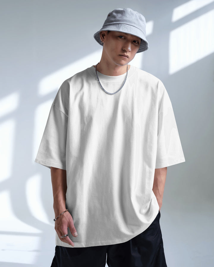 White Unisex T-Shirt Male Oversized-Fit