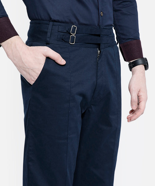 Double Belted Loop Straight-Leg Trouser