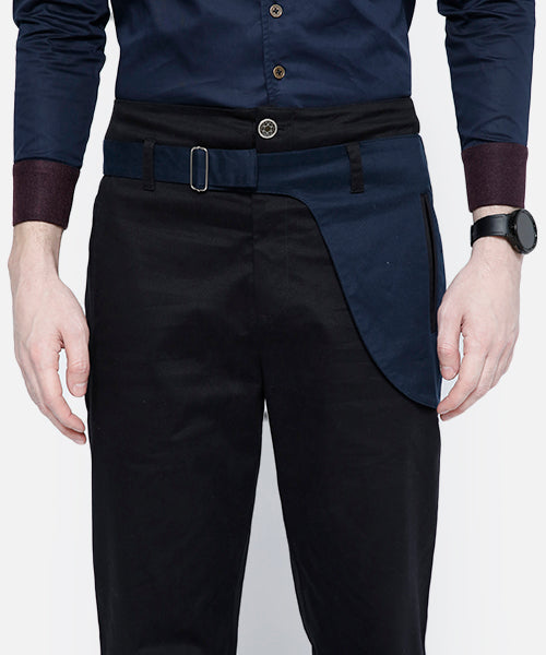 Contrast Trim Straight-leg Trousers